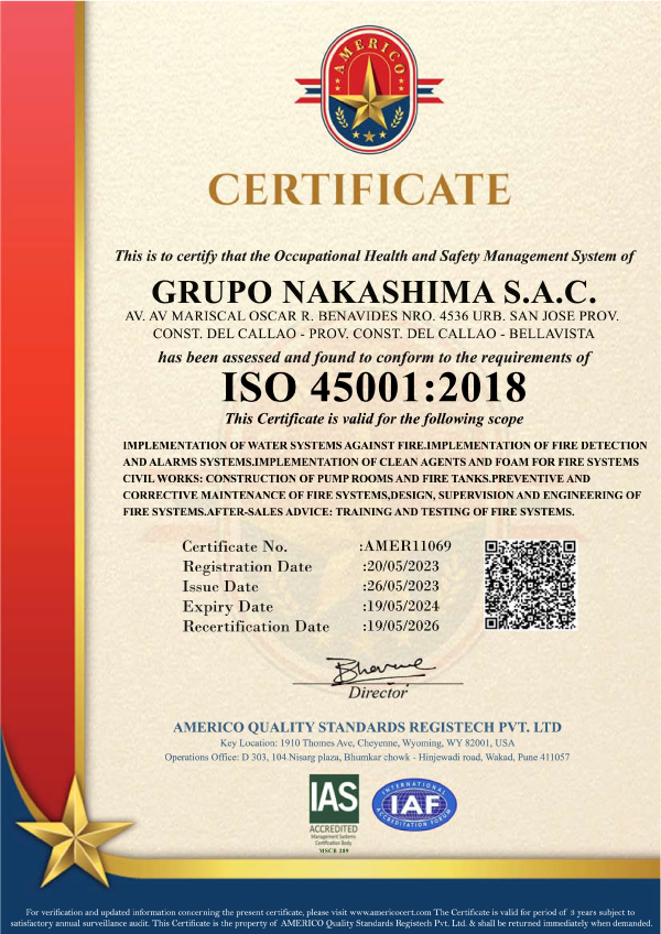 Certificado ISO 45001