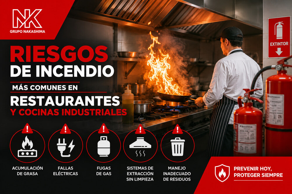 Riesgos de incendio más comunes en restaurantes y cocinas industriales