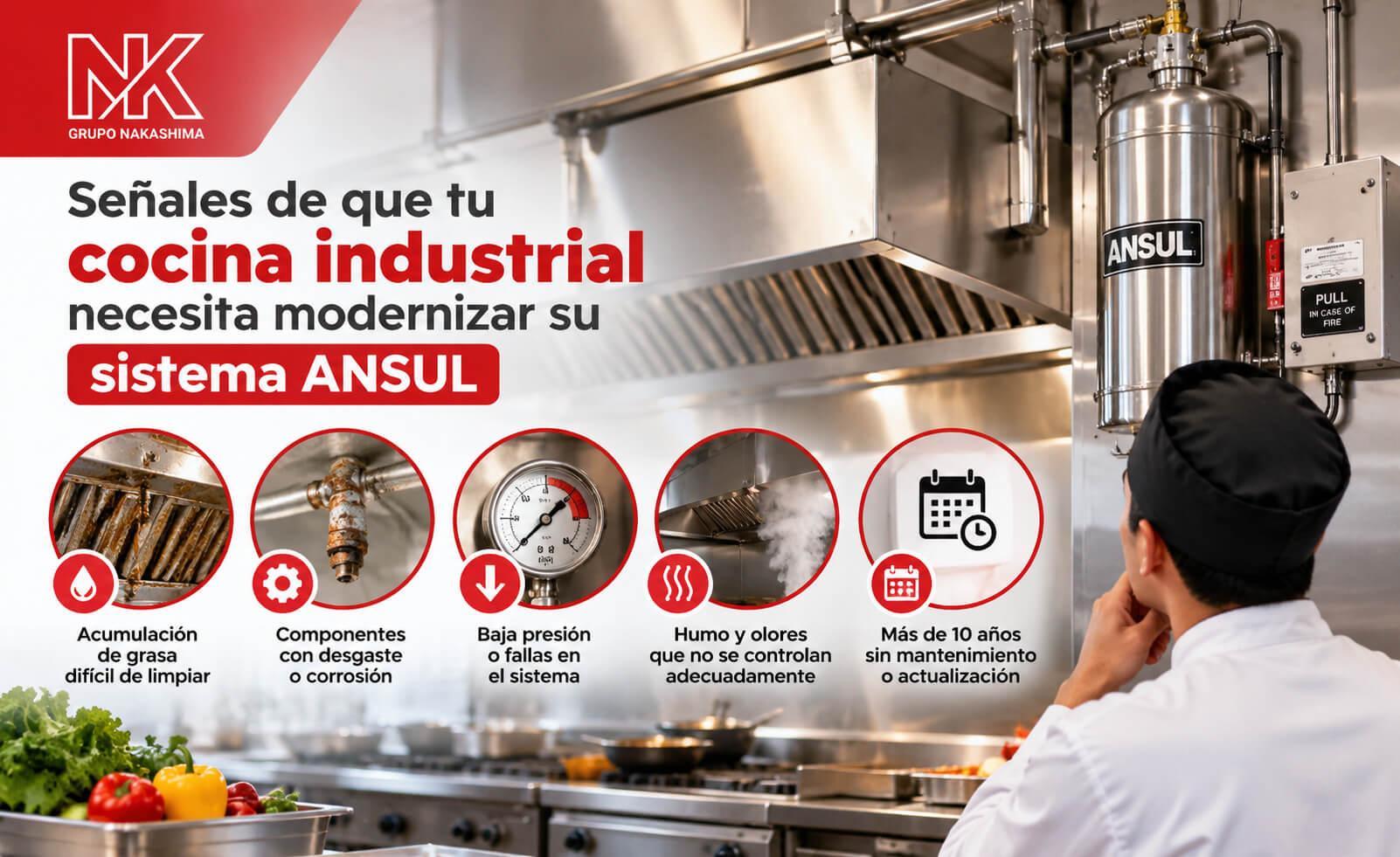 Señales de que tu Cocina Industrial Necesita Modernizar su Sistema ANSUL